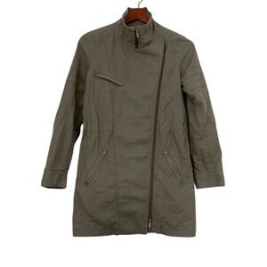 Comptoir Des Cottonniers Linen Coat XS/S Tan Asymmetrical Blend Boho Lagenlook